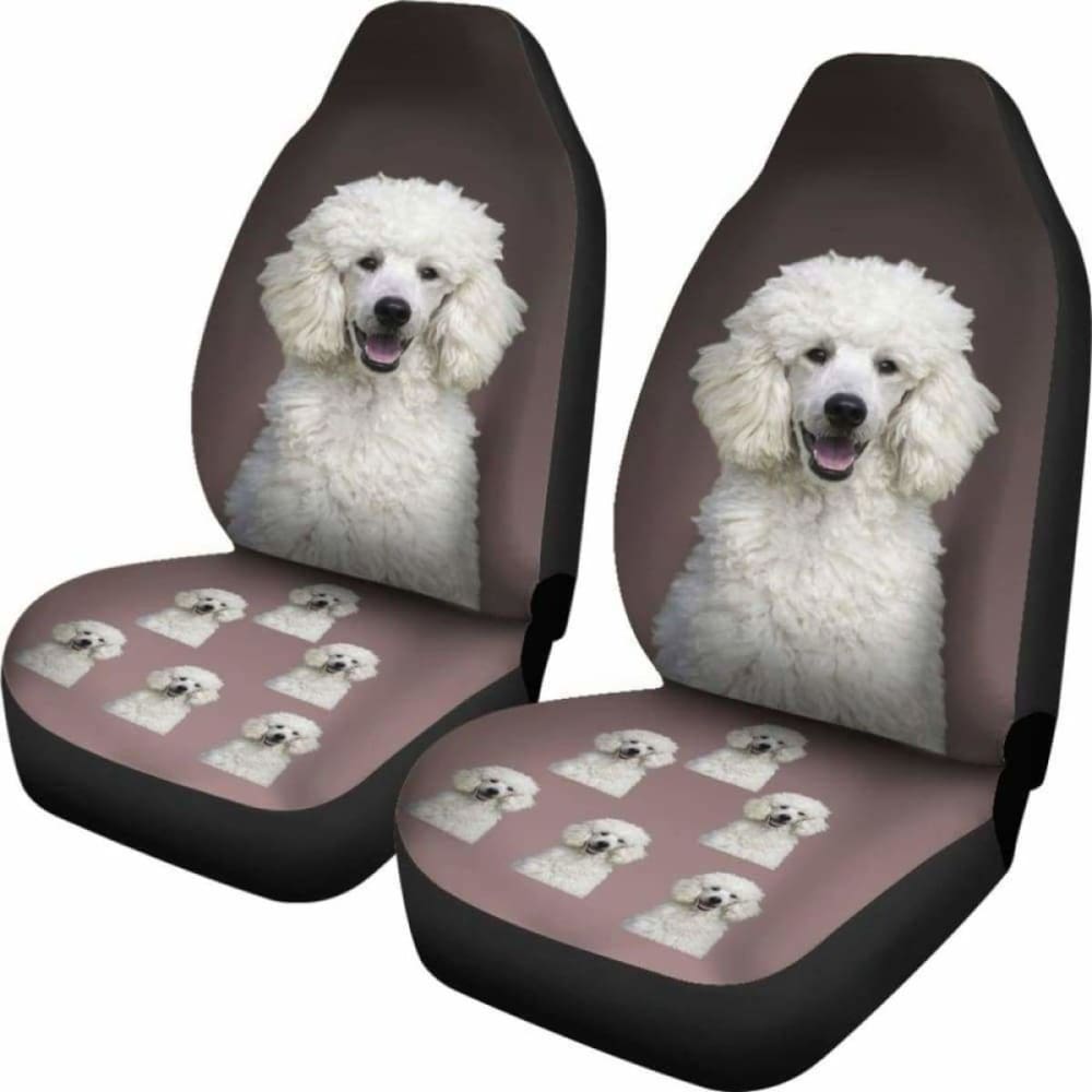 Poodle Car Seat Cover White 110424 - YourCarButBetter