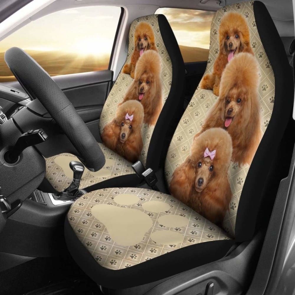 Poodle Dog Car Seat Covers Funny Decor Your Car 110424 - YourCarButBetter