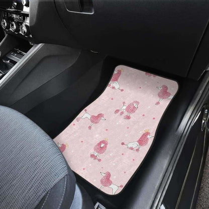 Poodle Dog Pink Color Theme Front And Back Car Mats 110424 - YourCarButBetter
