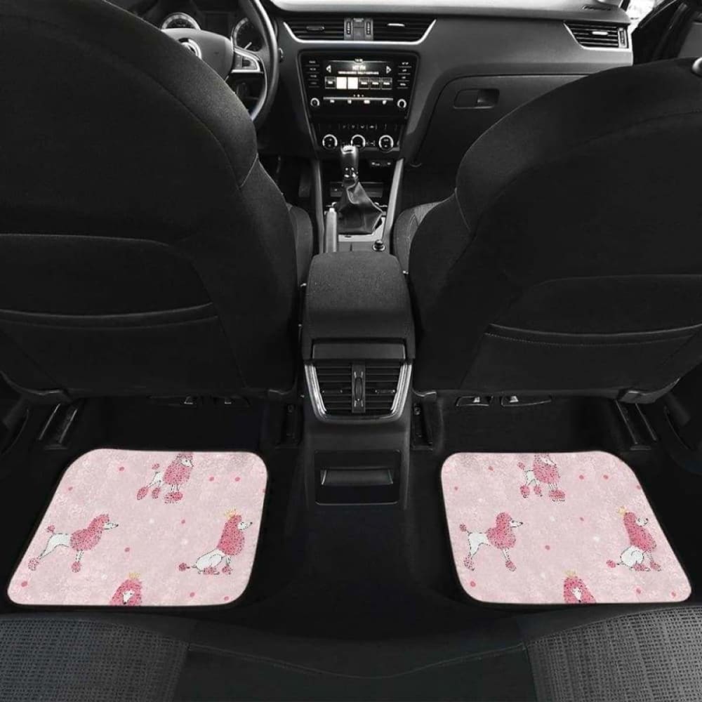 Poodle Dog Pink Color Theme Front And Back Car Mats 110424 - YourCarButBetter