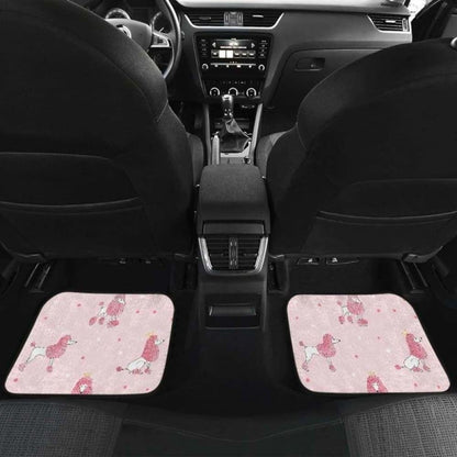 Poodle Dog Pink Color Theme Front And Back Car Mats 110424 - YourCarButBetter