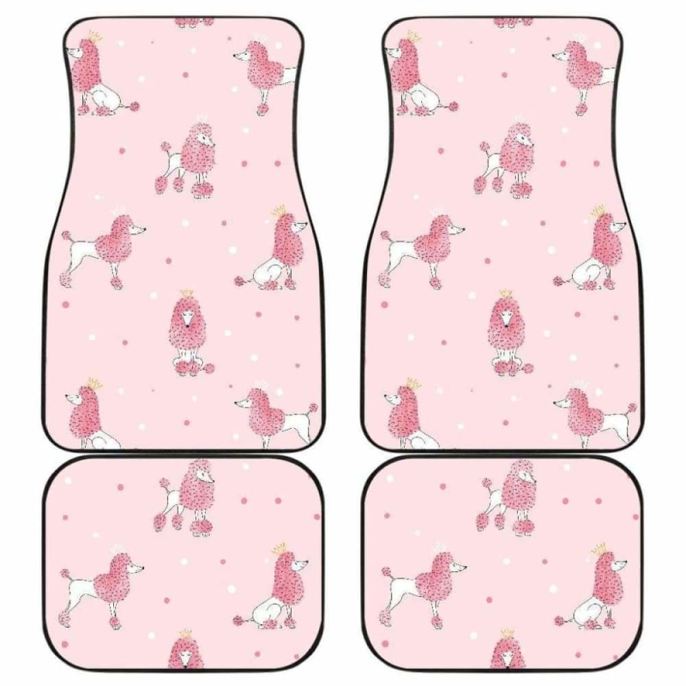 Poodle Dog Pink Color Theme Front And Back Car Mats 110424 - YourCarButBetter