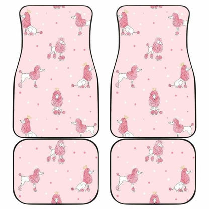 Poodle Dog Pink Color Theme Front And Back Car Mats 110424 - YourCarButBetter