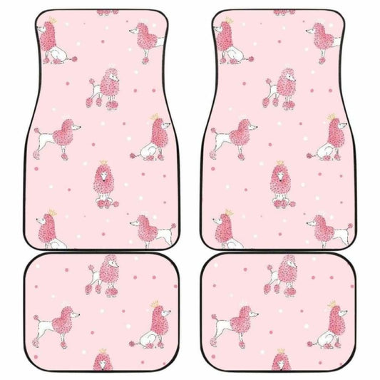 Poodle Dog Pink Color Theme Front And Back Car Mats 110424 - YourCarButBetter