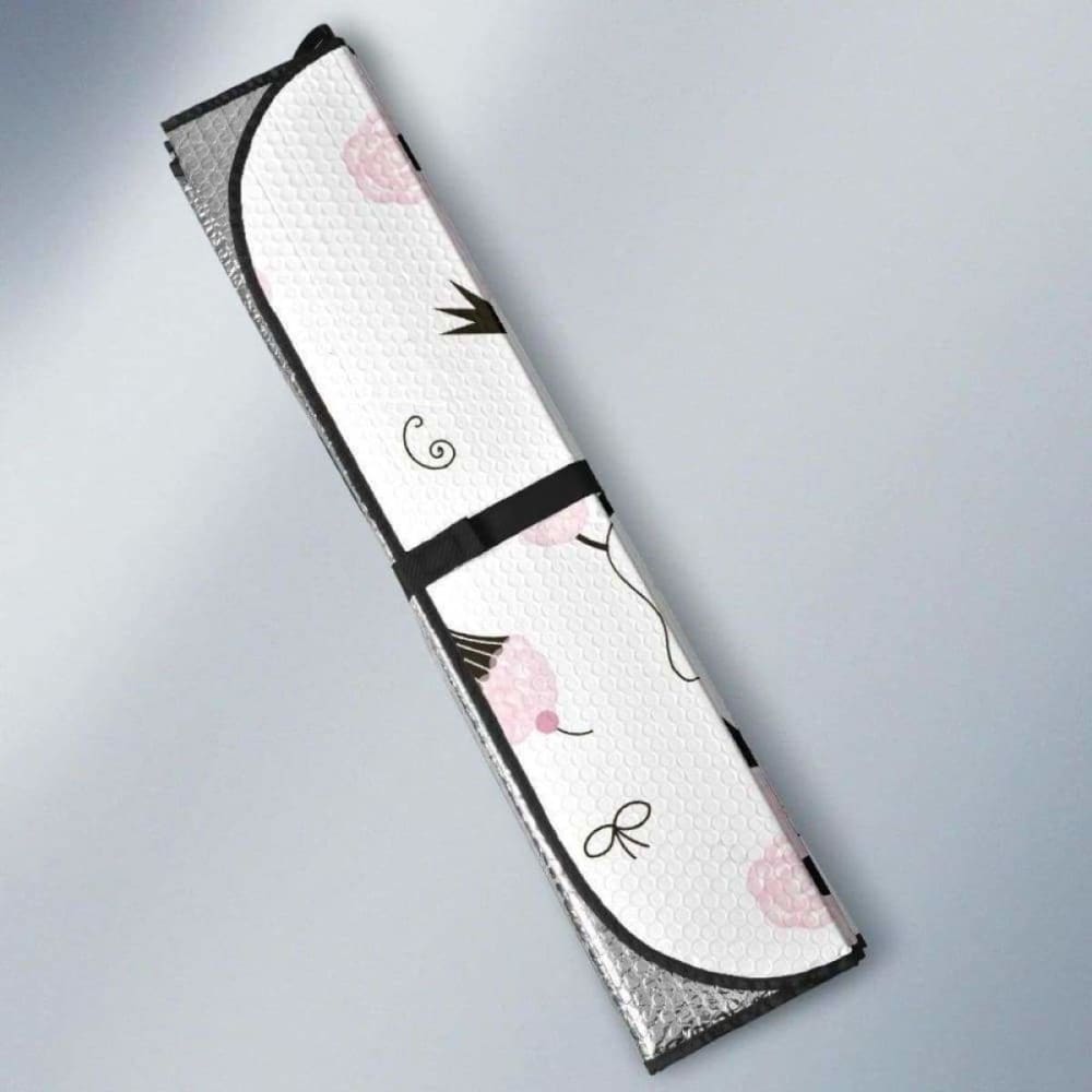 Poodle Dog Rose Cake Pattern Car Auto Sun Shades 172609 - YourCarButBetter