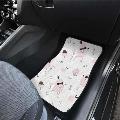 Poodle Dog Rose Cake Pattern Front And Back Car Mats 110424 - YourCarButBetter