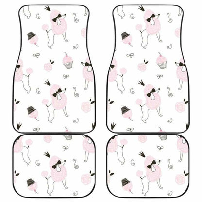 Poodle Dog Rose Cake Pattern Front And Back Car Mats 110424 - YourCarButBetter