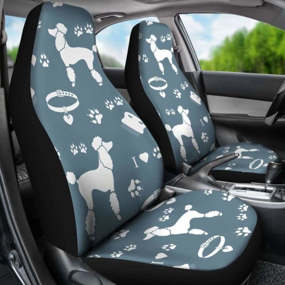 Poodle Dogs Pets Animal Car Seat Covers 110424 - YourCarButBetter