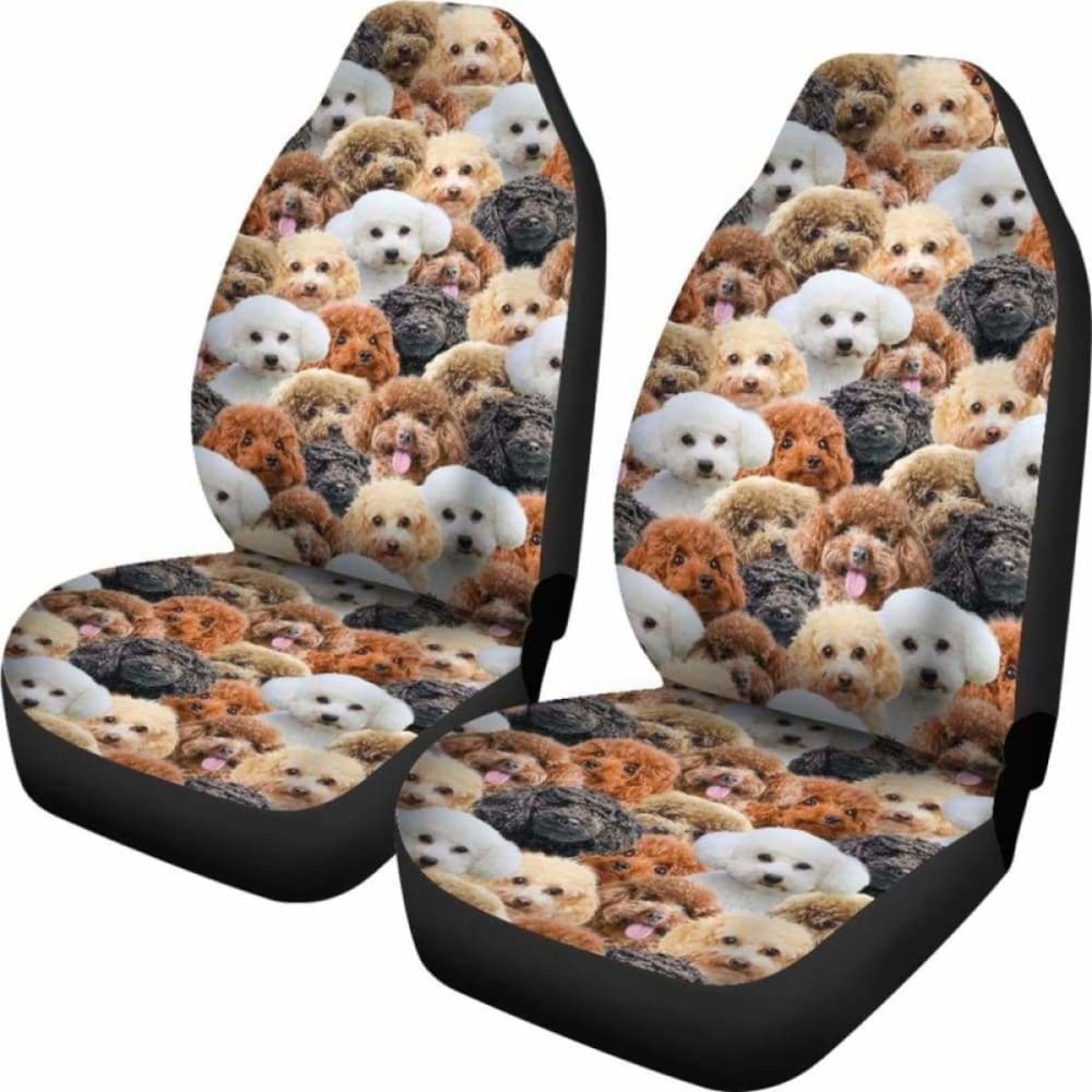 Poodle Full Face Car Seat Covers 110424 - YourCarButBetter