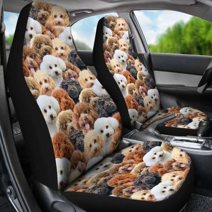 Poodle Full Face Car Seat Covers 110424 - YourCarButBetter