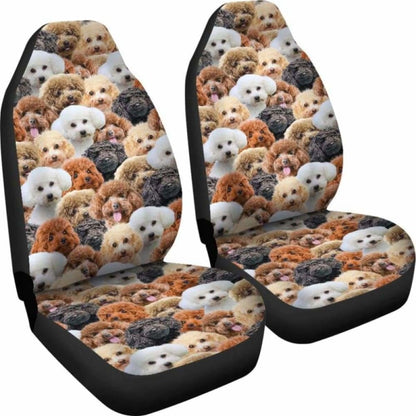 Poodle Full Face Car Seat Covers 110424 - YourCarButBetter