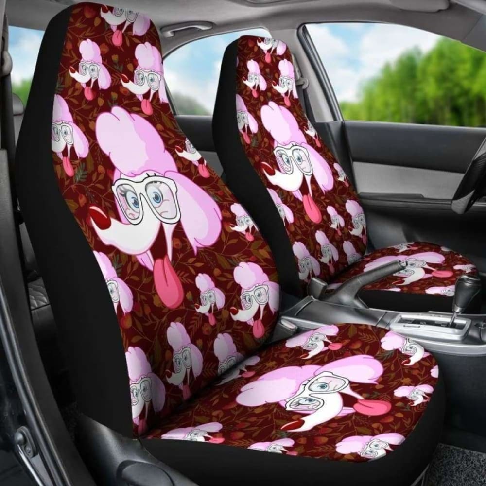 Poodle Glass Art Car Seat Covers 110424 - YourCarButBetter