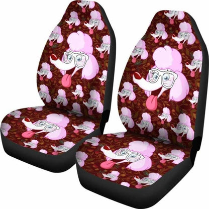 Poodle Glass Art Car Seat Covers 110424 - YourCarButBetter