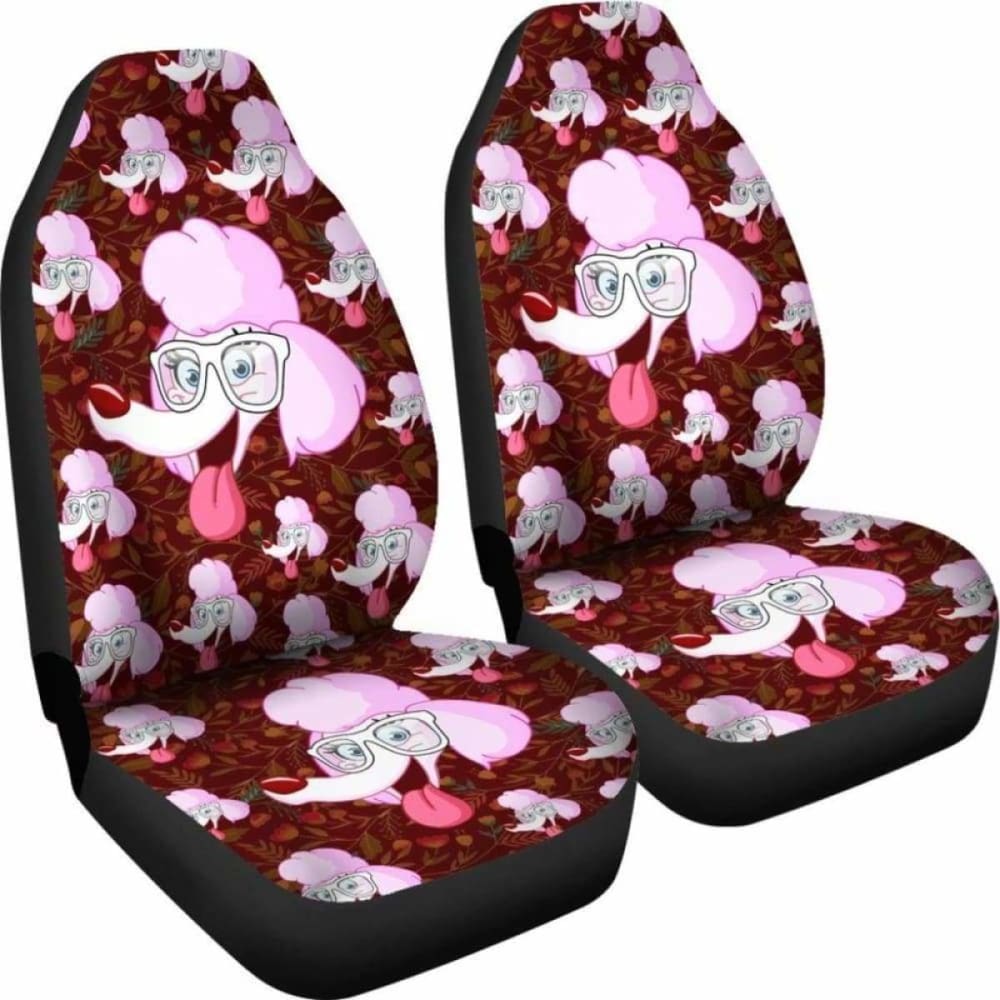 Poodle Glass Art Car Seat Covers 110424 - YourCarButBetter