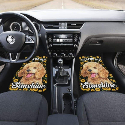 Poodles Dog You’re My Sunshine Sunflower Car Floor Mats 210402 - YourCarButBetter