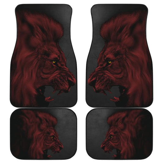 Powerful Angry Red Lion Art Car Floor Mats Gift Ideas 212701 - YourCarButBetter
