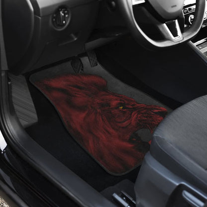 Powerful Angry Red Lion Art Car Floor Mats Gift Ideas 212701 - YourCarButBetter