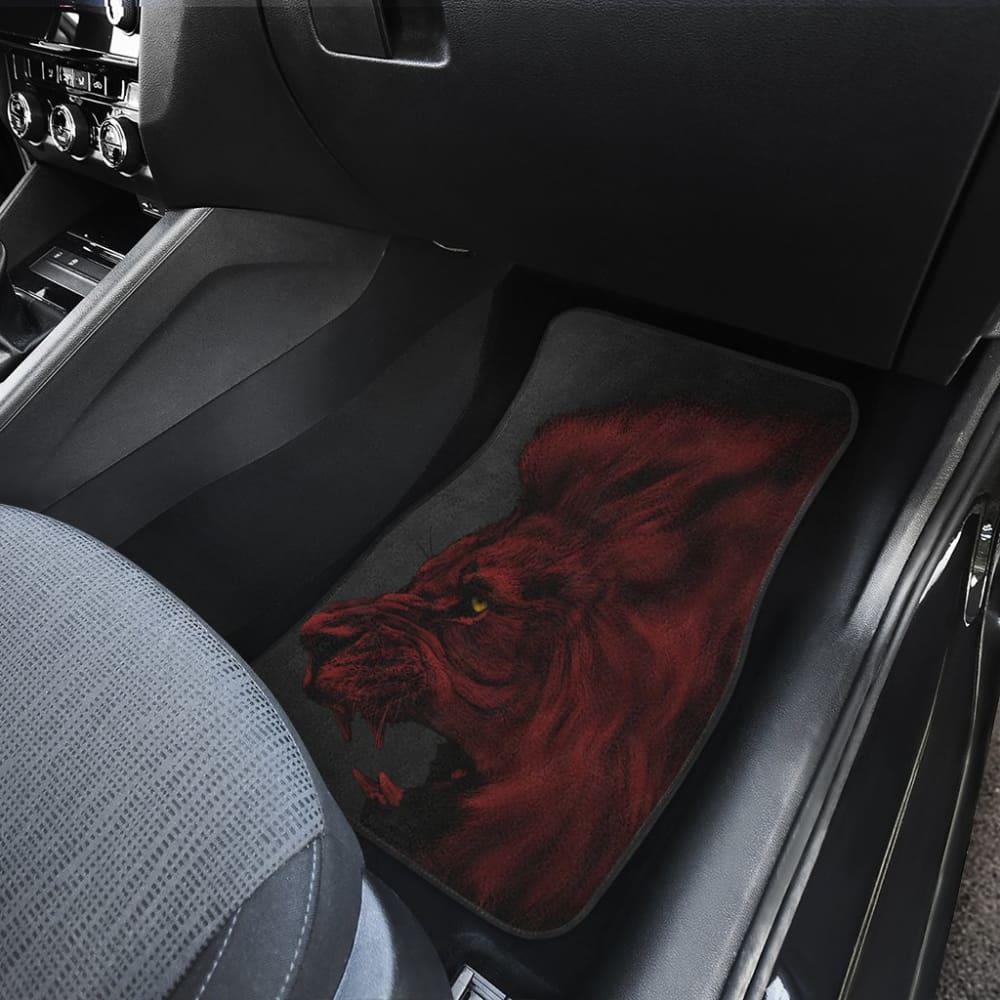 Powerful Angry Red Lion Art Car Floor Mats Gift Ideas 212701 - YourCarButBetter