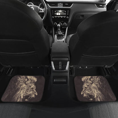Powerful Angry White Lion Car Floor Mats Gift Ideas 212701 - YourCarButBetter