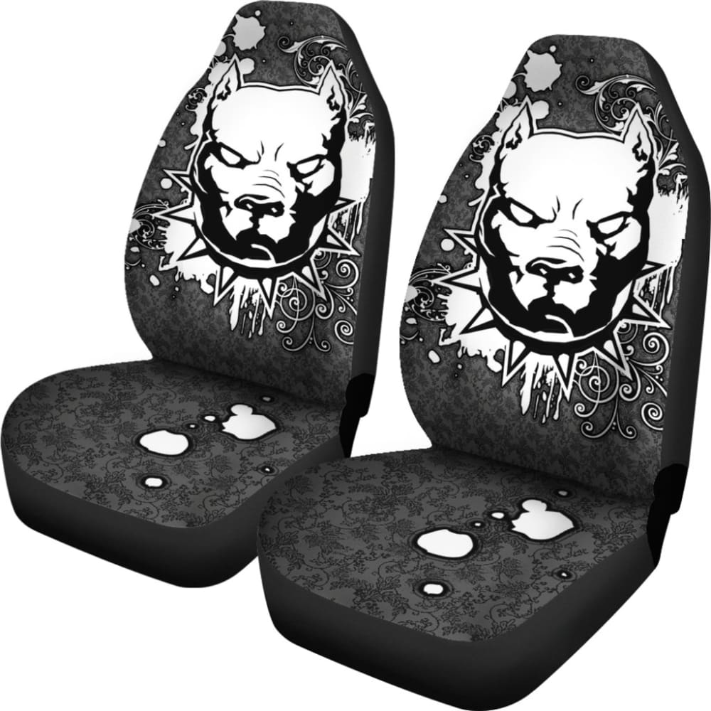 Powerful Pitbull Prepare To Fighting Car Seat Covers 212501 - YourCarButBetter