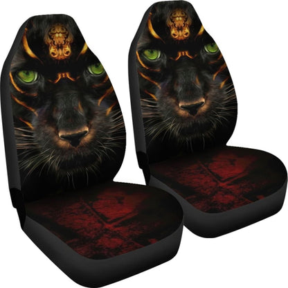 Premium Panther Awesome With Green Eyes Car Seat Covers 212601 - YourCarButBetter