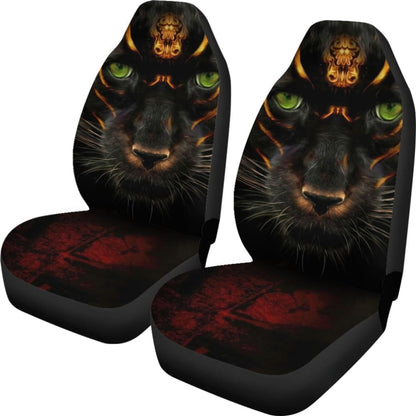 Premium Panther Awesome With Green Eyes Car Seat Covers 212601 - YourCarButBetter