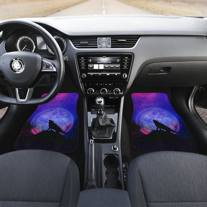 Pretty Galaxy Wolf Howling Universe Print Car Floor Mats 212003 - YourCarButBetter