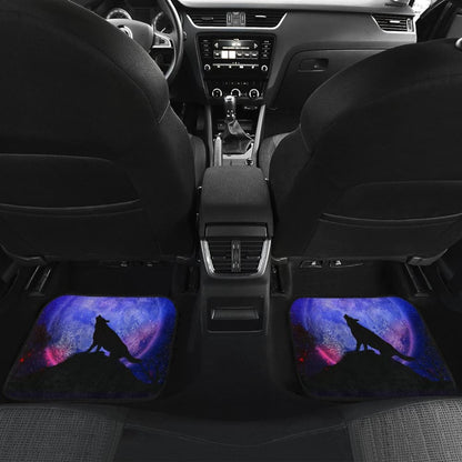 Pretty Galaxy Wolf Howling Universe Print Car Floor Mats 212003 - YourCarButBetter