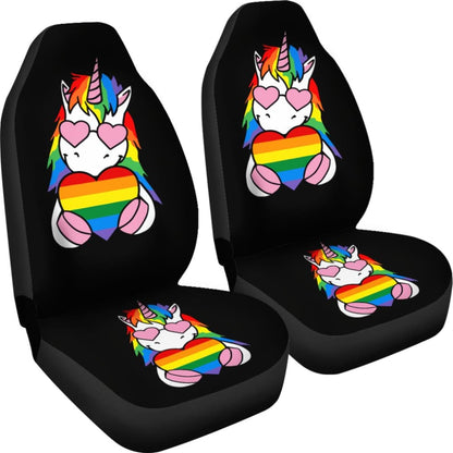 Pride LGBT Unicorn Car Seat Covers Custom Rainbow Gifts Idea Car Accessories 211204 - YourCarButBetter