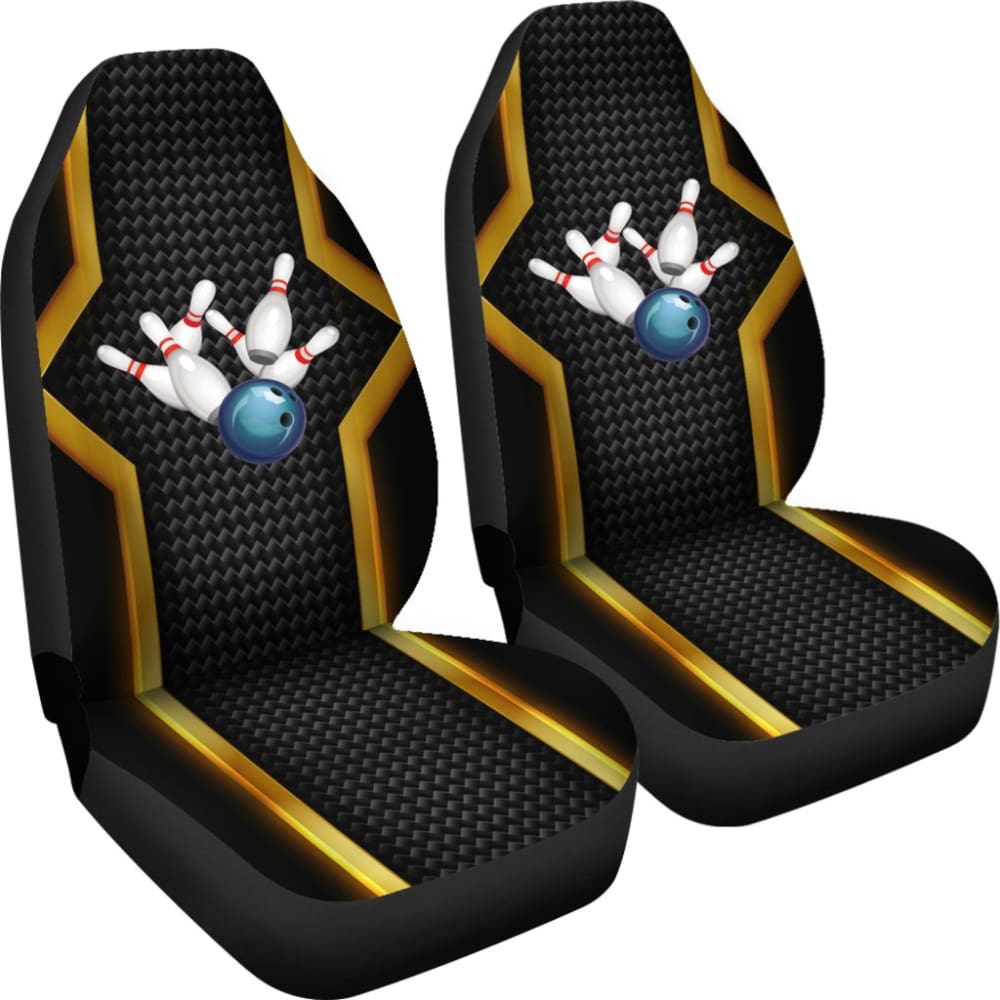 Print Bowling Metallic Style Printed Car Seat Covers 211008 - YourCarButBetter