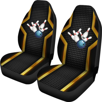 Print Bowling Metallic Style Printed Car Seat Covers 211008 - YourCarButBetter
