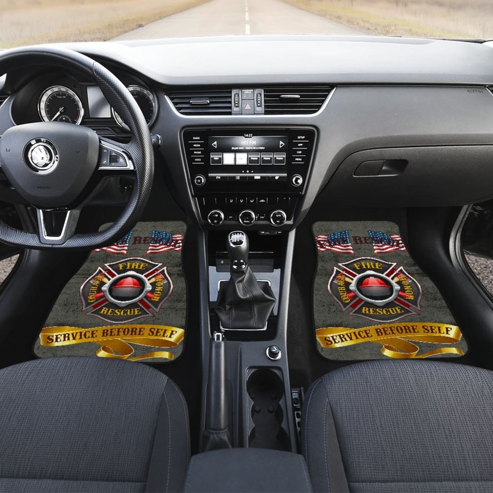 Proud To Be A Firefighter - Fire Rescue Hero - Service Before Self Car Floor Mats 210401 - YourCarButBetter
