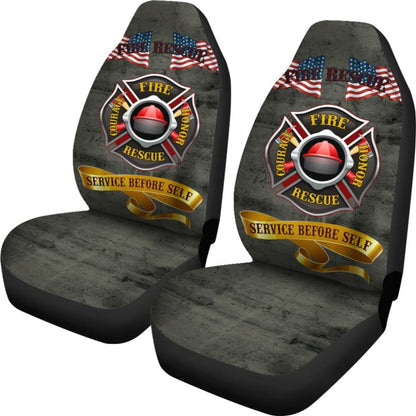 Proud To Be A Firefighter - Fire Rescue Hero - Service Before Self Car Seat Covers 210401 - YourCarButBetter