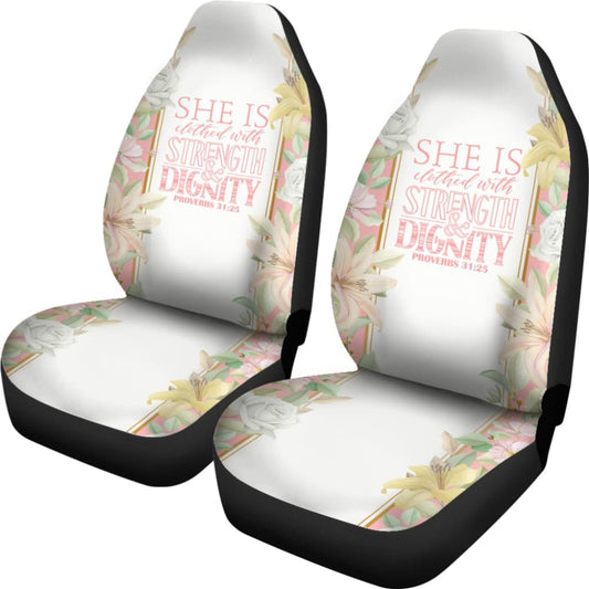 Proverbs 31:25 She Is Clothed With Strength And Dignity Car Seat Covers 211305 - YourCarButBetter