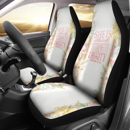 Proverbs 31:25 She Is Clothed With Strength And Dignity Car Seat Covers 211305 - YourCarButBetter