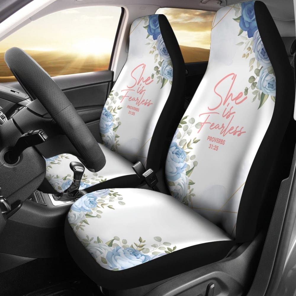 Proverbs 31:25 She Is Fearless Car Seat Covers 211305 - YourCarButBetter
