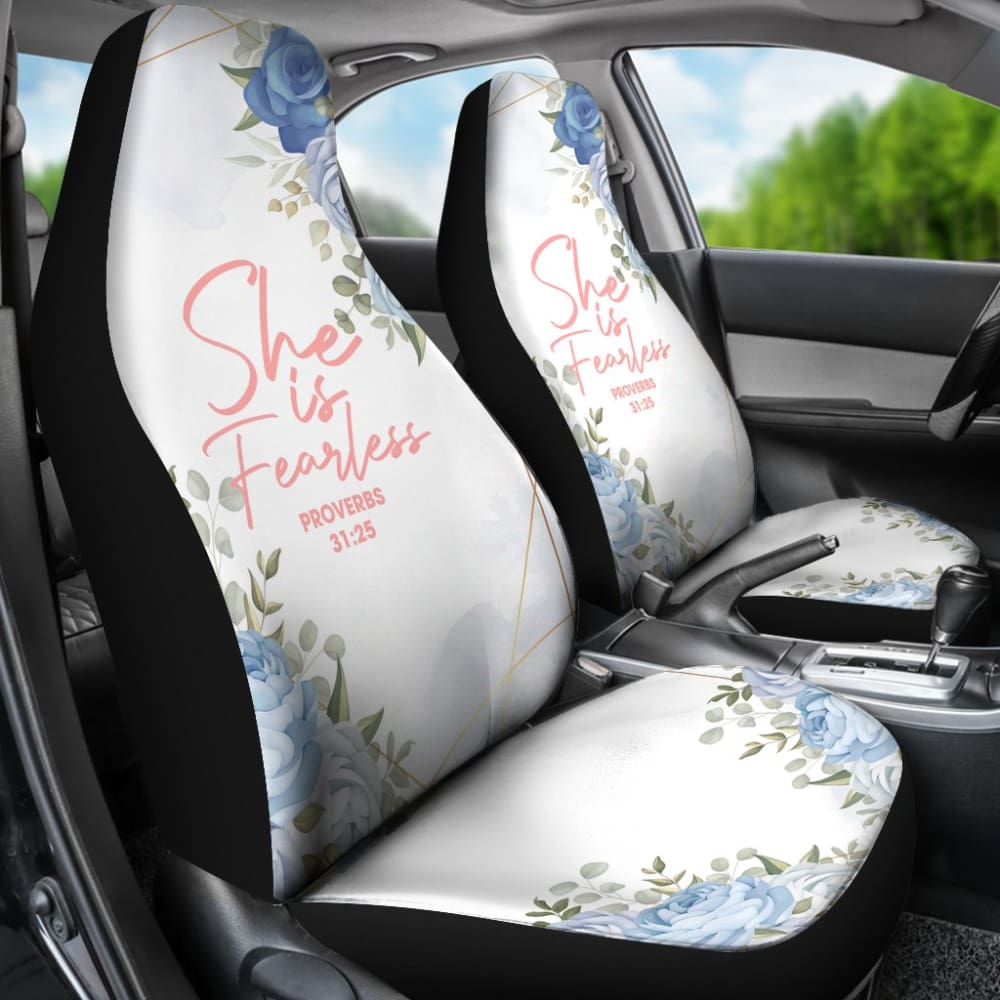 Proverbs 31:25 She Is Fearless Car Seat Covers 211305 - YourCarButBetter