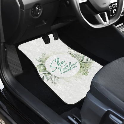 Proverbs 31:25 She Is Fearless Woman And Flower Lovers Car Floor Mats 211305 - YourCarButBetter