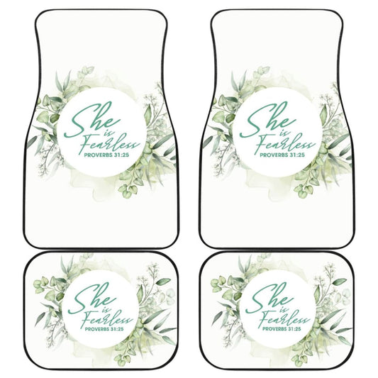 Proverbs 31:25 She Is Fearless Woman And Flower Lovers Car Floor Mats 211305 - YourCarButBetter
