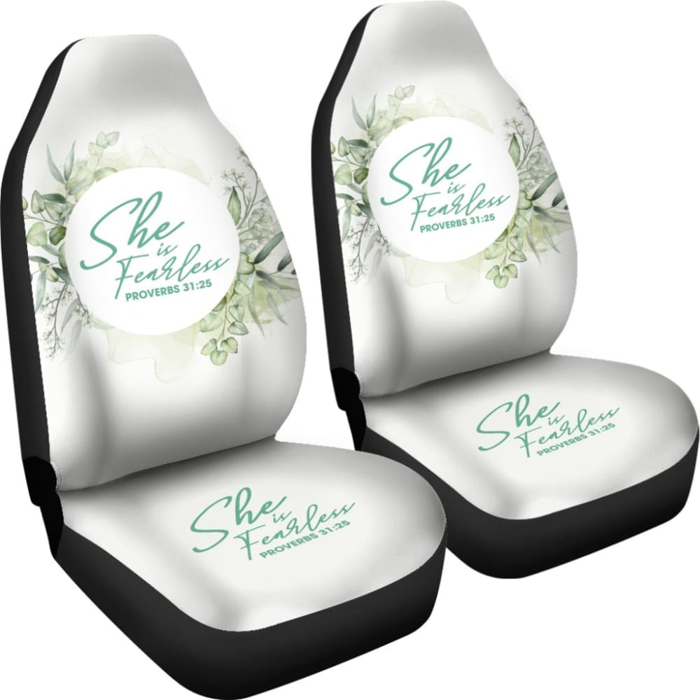 Proverbs 31:25 She Is Fearless Woman And Flower Lovers Car Seat Covers 211305 - YourCarButBetter