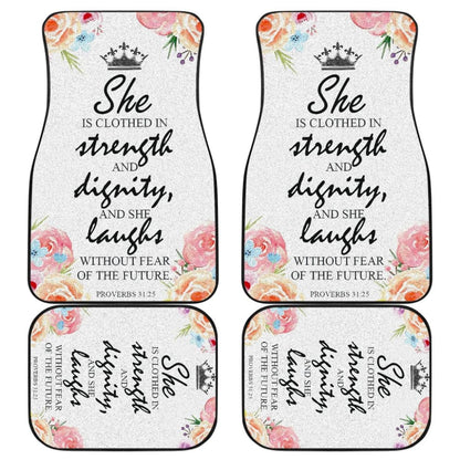 Proverbs 31:25 She Laughs Without Fear of The Future Car Floor Mats 211401 - YourCarButBetter