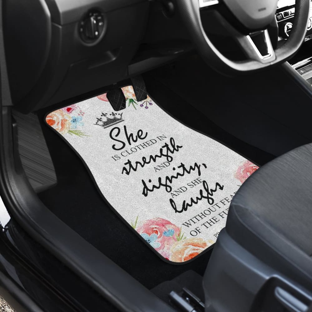 Proverbs 31:25 She Laughs Without Fear of The Future Car Floor Mats 211401 - YourCarButBetter