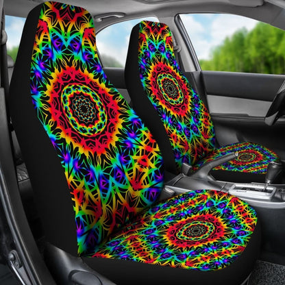 Psychedelic Colorful Rainbow Car Seat Cover 174510 - YourCarButBetter