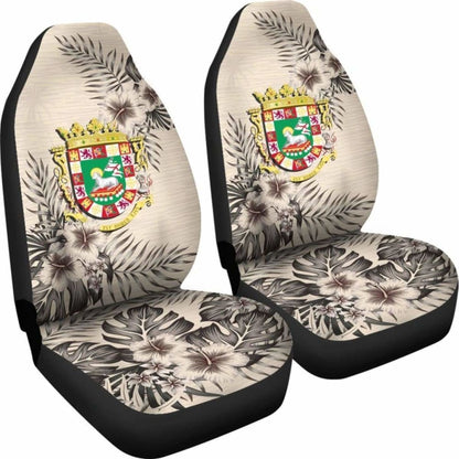 Puerto Rico Car Seat Covers The Beige Hibiscus (Set Of Two) 7 232125 - YourCarButBetter