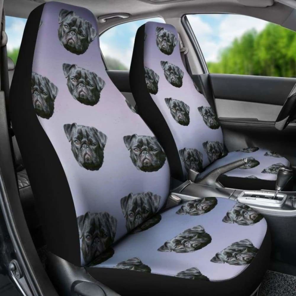 Pug Car Seat Cover Black 102918 - YourCarButBetter