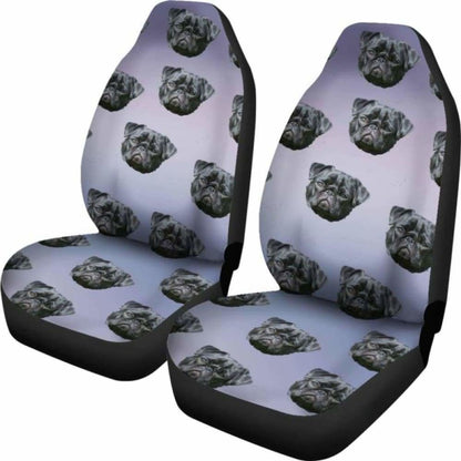 Pug Car Seat Cover Black 102918 - YourCarButBetter