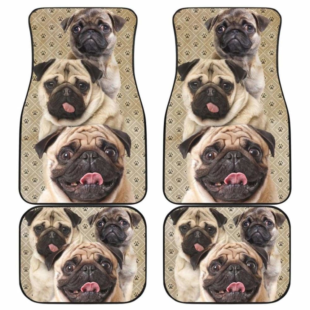 Pug Dog Car Floor Mats Funny For Pug Dog Lover 102918 - YourCarButBetter