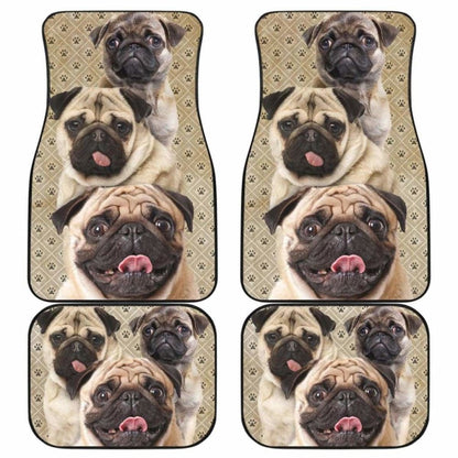Pug Dog Car Floor Mats Funny For Pug Dog Lover 102918 - YourCarButBetter