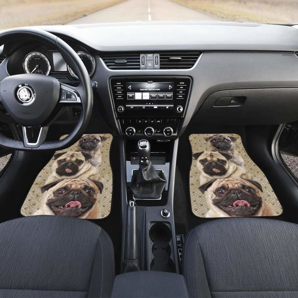 Pug Dog Car Floor Mats Funny For Pug Dog Lover 102918 - YourCarButBetter