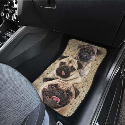 Pug Dog Car Floor Mats Funny For Pug Dog Lover 102918 - YourCarButBetter